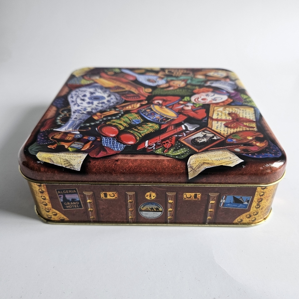 Vintage Silver Crane Collectible Tin 1994 Clown Theme - Picture 5 of 6